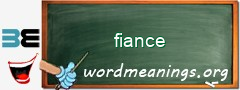 WordMeaning blackboard for fiance